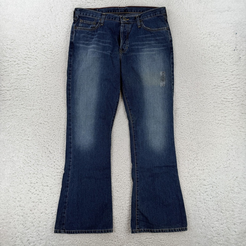 Abercrombie & Fitch Flare Jeans Womens 12 Blue Medium Wash Mid Rise Button Fly